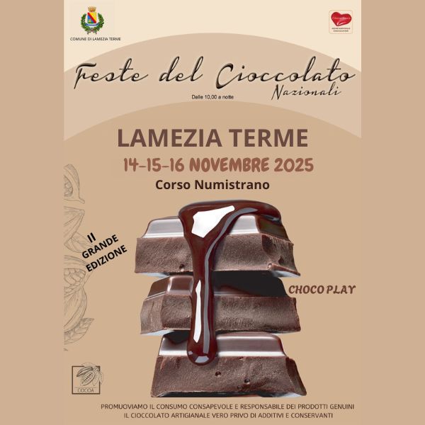 Feste del Cioccolato Nazionali - Locandina evento Novembre 2025 a Lamezia Terme