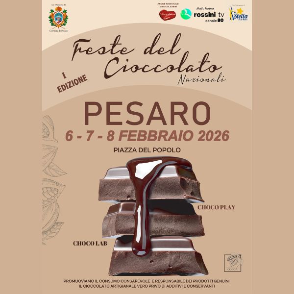 Feste del Cioccolato Nazionali - Locandina evento gennaio 2026 a Pesaro (PU)