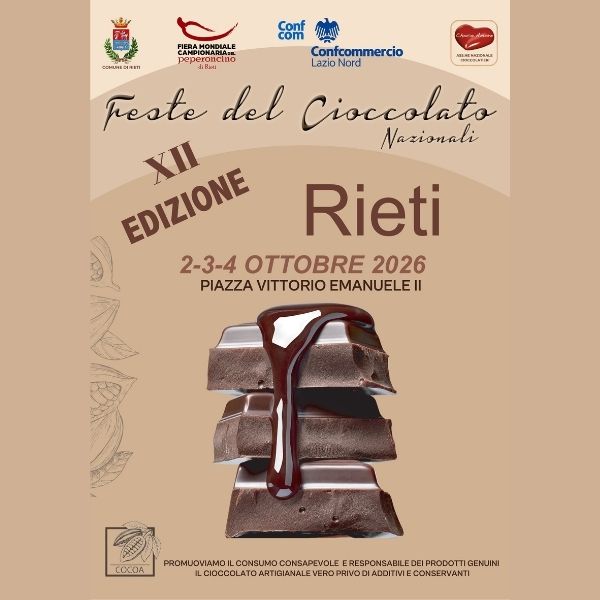 Feste del Cioccolato Nazionali - Locandina Rieti Ottobre 2026