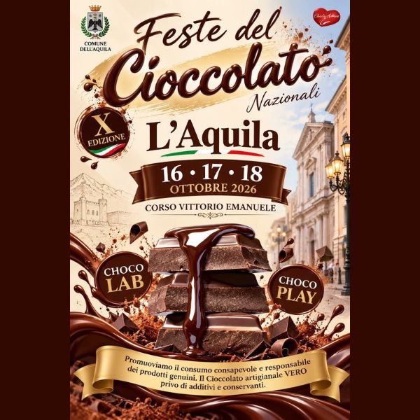 Feste del Cioccolato Nazionali - Locandina L'Aquila ottobre 2026